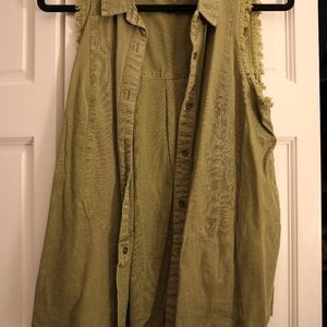 Free People army green vest